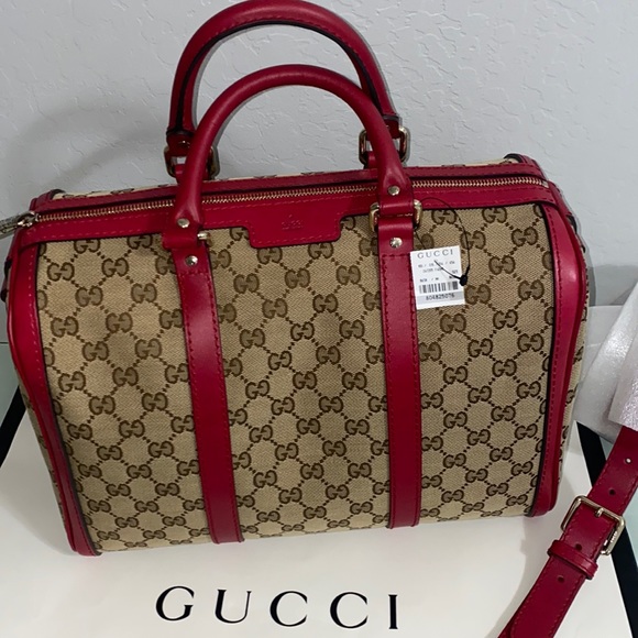 Gucci Handbags - ❣️SOLD❣️GUCCI Gucci Beige/Red GG Joy Boston Bag